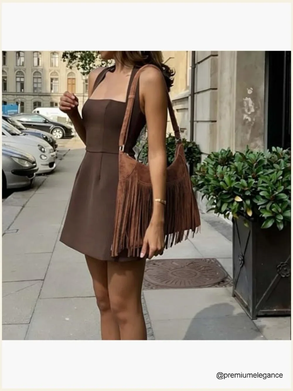 Vintage Suede Tassel Hobo Bag Crossbody Shoulder Purse Boho